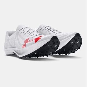 Under Armour‎ Womens White Red Speedform Slingshot Track Spikes Shoes